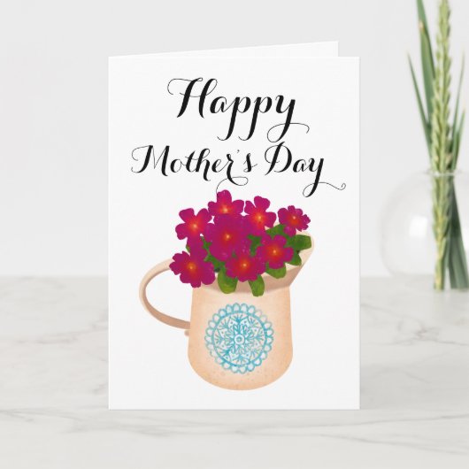 Gelukkige Moederdag Bloemengietkan Kaart (Voorkant)