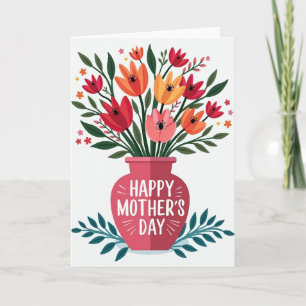 Gelukkige Moederdag Bloemenvaas Kaart