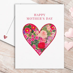 Gelukkige Moederdag Bloemhart Cadeau voor Moeder L Feestdagenkaart