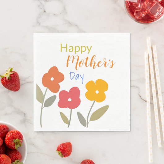 Gelukkige Moederdag Bloemige bloesems Servet (Insitu)