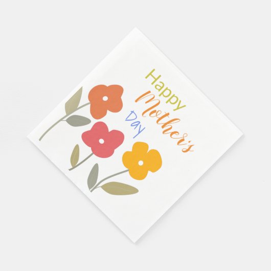 Gelukkige Moederdag Bloemige bloesems Servet (Hoek)