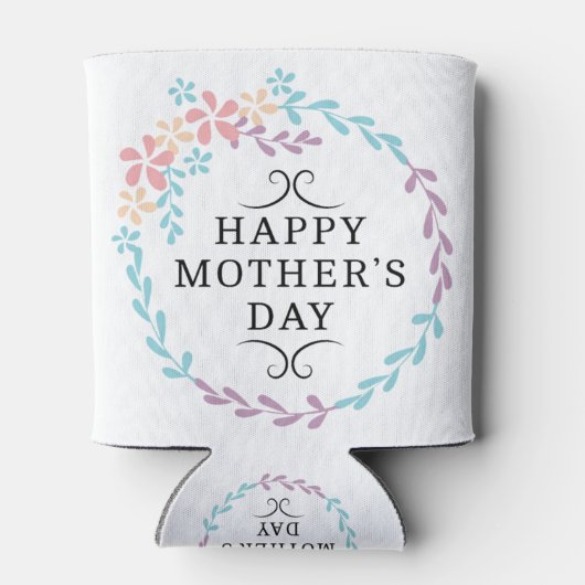 Gelukkige Moederdag, bloemontwerp Blikjeskoeler (Achterkant)