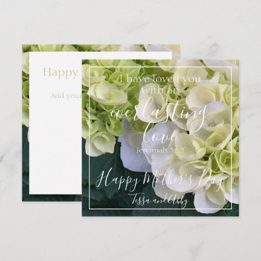 Gelukkige Moederdag Bloemrijke Liefde Bijbeltekst  Feestdagenkaart (Voorkant / Achterkant)