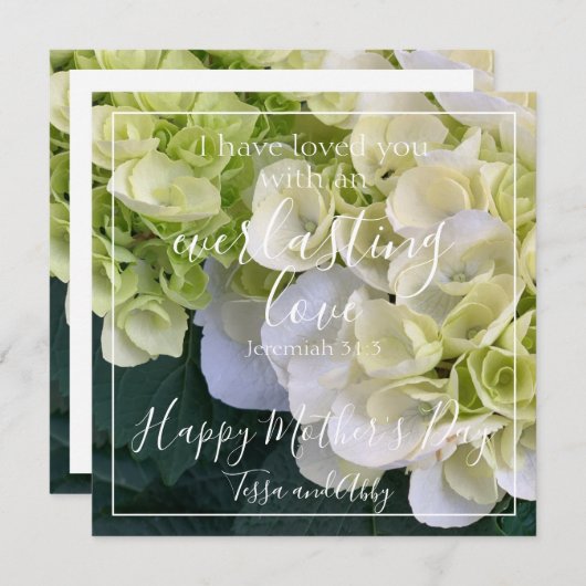 Gelukkige Moederdag Bloemrijke Liefde Bijbelvers A Feestdagenkaart (Voorkant / Achterkant)