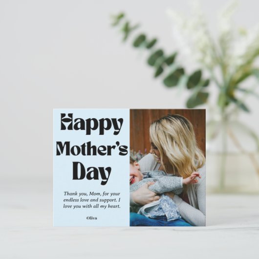 Gelukkige Moederdag - Cadeau met aangepaste foto e Feestdagenkaart (Staand voorkant)