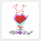 GELUKKIGE MOEDERDAG CADO VIERKANTE STICKER (Voorkant)