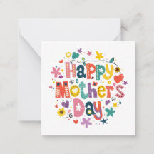 Gelukkige Moederdag Cool Bloemrijk Kleurrijke Typo