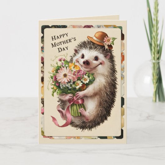 Gelukkige Moederdag Cute egel Kaart (Voorkant)