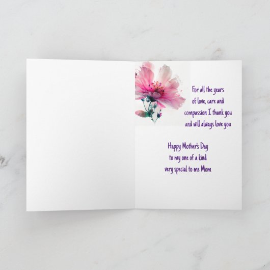 Gelukkige Moederdag Dank & houdt u uniek Kaart (Binnen)