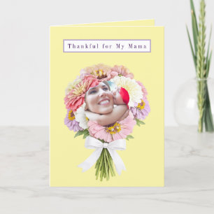 Gelukkige Moederdag Dankbaar voor Mama Bloemen Kaart