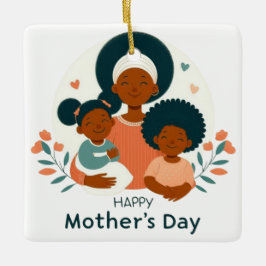 Gelukkige Moederdag - De liefdevolle omhelzing van Keramisch Ornament