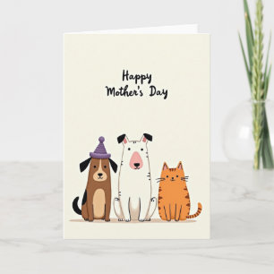 Gelukkige Moederdag Dierenkaart Kaart