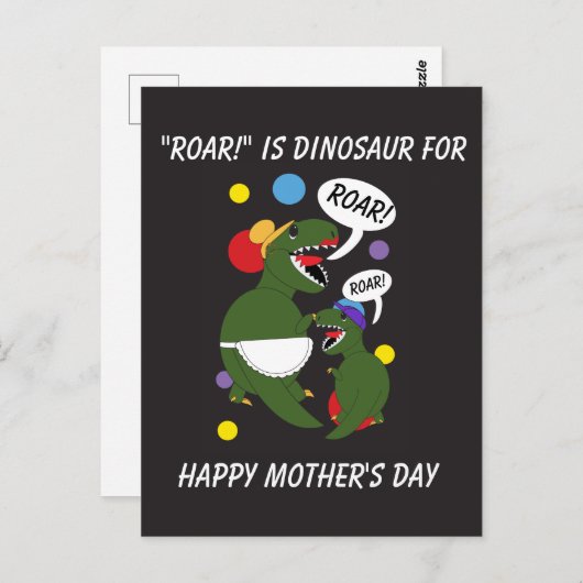 Gelukkige Moederdag Dinosaurus Zoon Moeder Persona Briefkaart (Voorkant / Achterkant)