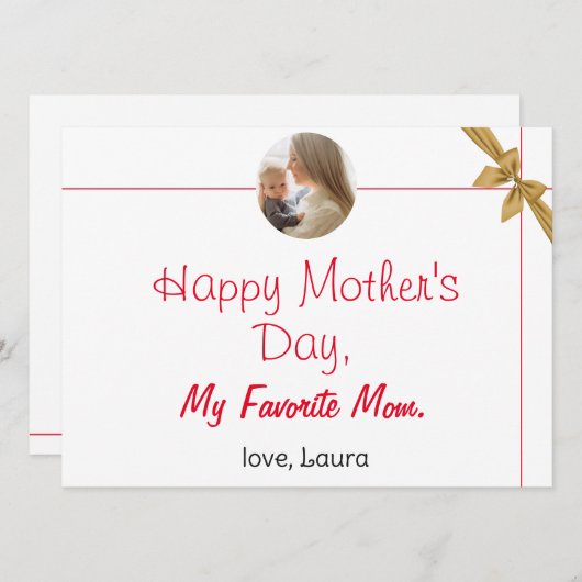 Gelukkige Moederdag eenvoudige lieve moeder en bab Feestdagenkaart (Voorkant / Achterkant)