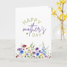Gelukkige Moederdag Elegante Aquarel Wilde Bloemen