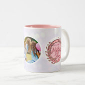 Gelukkige Moederdag Elegante Moderne Foto Tweekleurige Koffiemok (Voorkant rechts)