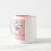 Gelukkige Moederdag en kinderen Tweekleurige Koffiemok (Voorkant links)