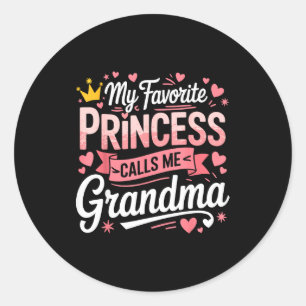 Gelukkige Moederdag favoriete prinses belt oma Ronde Sticker