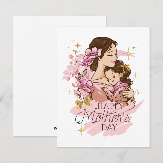 Gelukkige Moederdag! Feestdagenkaart (Voorkant / Achterkant)