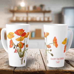 Gelukkige Moederdag Felgele Poppy Foto Geschenk Gr Latte Mok