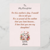 Gelukkige Moederdag Folie Feestdagenkaart (Voorkant)