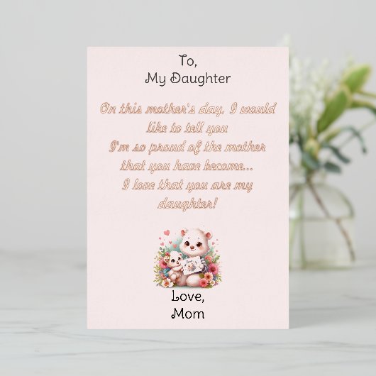 Gelukkige Moederdag Folie Feestdagenkaart (Staand Voorkant)