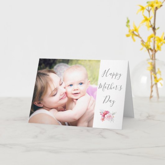 Gelukkige Moederdag Foto gepersonaliseerd Kaart (Gele Bloem)