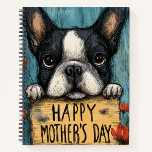 Gelukkige Moederdag Franse Bulldog Spiraal Noteboo Notitieboek