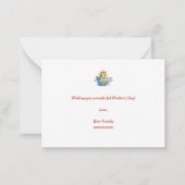 Gelukkige Moederdag Frog en Pet in een theekopje Notitiekaartje (Achterkant)