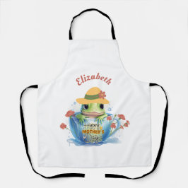 Gelukkige Moederdag Frog en Pet in een theekopje Schort