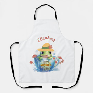 Gelukkige Moederdag Frog en Pet in een theekopje Schort