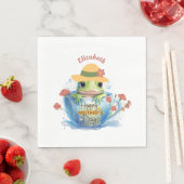 Gelukkige Moederdag Frog en Pet in een theekopje Servet (Insitu)
