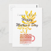 Gelukkige Moederdag gele bloem Briefkaart (Voorkant / Achterkant)