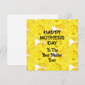Gelukkige Moederdag Gele Bloemige Aangepaste Beric Feestdagenkaart (Voorkant / Achterkant)
