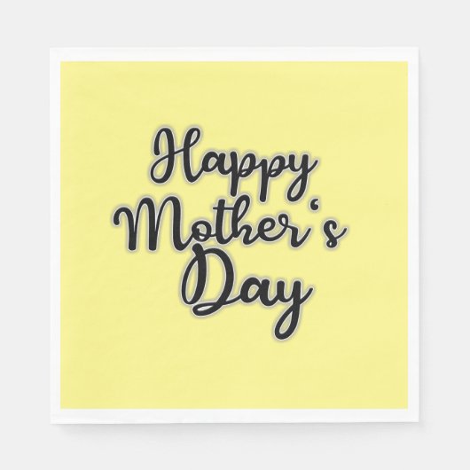 Gelukkige Moederdag Gele Serviet Servet (Voorkant)