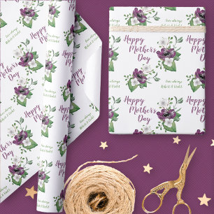 Gelukkige Moederdag - Gepersonaliseerde Aquarel Bl Cadeaupapier