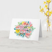 Gelukkige Moederdag Gepersonaliseerde Bloemengroet Kaart (Gele Bloem)