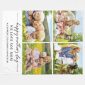 Gelukkige Moederdag Gepersonaliseerde Mama 4 Fotoc Fleece Deken (Voorkant (Horizontaal))