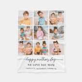 Gelukkige Moederdag Gepersonaliseerde Mama 9 Fotoc Fleece Deken (Voorkant)