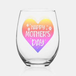 Gelukkige Moederdag geschenk wijnglas, zonder sten Wijnglas Zonder Voet