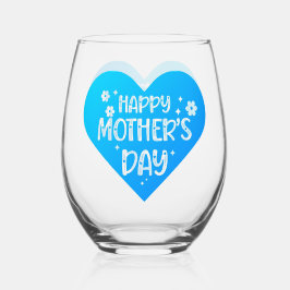 Gelukkige Moederdag geschenk wijnglas, zonder sten Wijnglas Zonder Voet