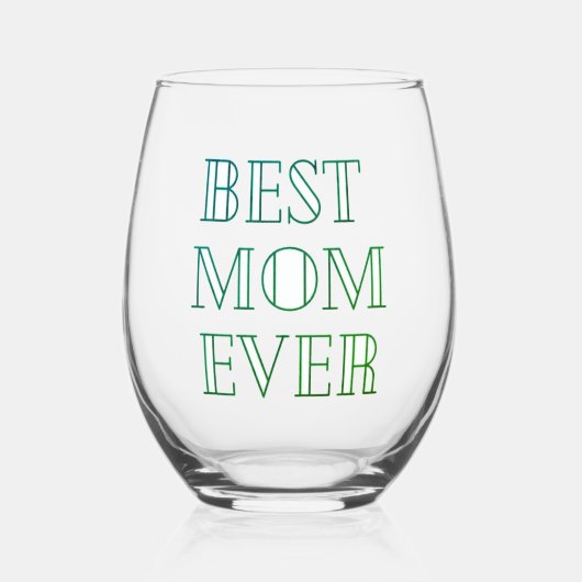 Gelukkige Moederdag geschenk wijnglas, zonder sten Wijnglas Zonder Voet (Voorkant)