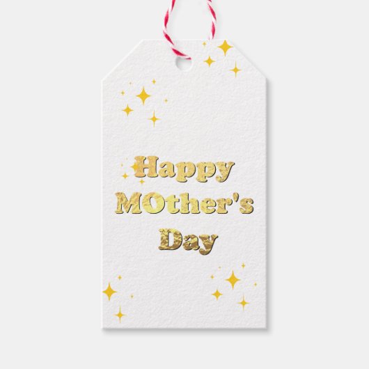 Gelukkige Moederdag. Goud eenvoudige script kallig Cadeaulabel (Voorkant)
