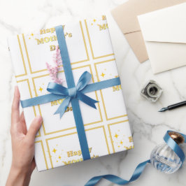 Gelukkige Moederdag. Gouden eenvoudige script kall Cadeaupapier