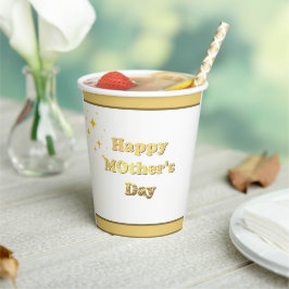 Gelukkige Moederdag. Gouden eenvoudige script kall Papieren Bekers