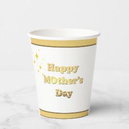 Gelukkige Moederdag. Gouden eenvoudige script kall Papieren Bekers