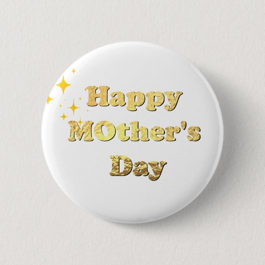 Gelukkige Moederdag. Gouden eenvoudige script kall Ronde Button 5,7 Cm (Voorkant)