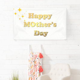 Gelukkige Moederdag. Gouden eenvoudige script kall Spandoek