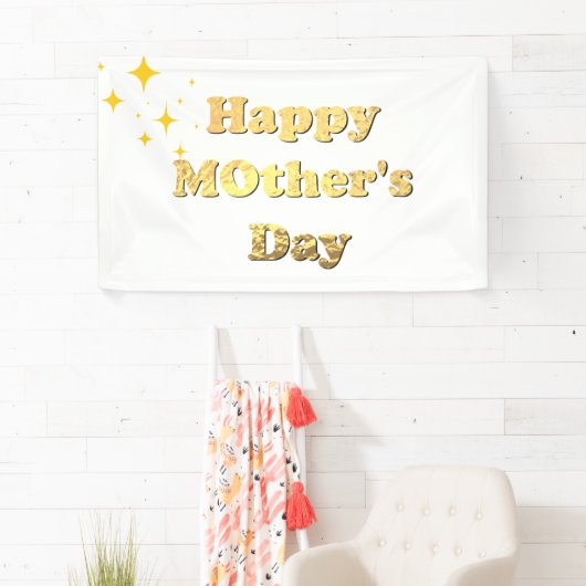 Gelukkige Moederdag. Gouden eenvoudige script kall Spandoek (Insitu)