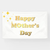 Gelukkige Moederdag. Gouden eenvoudige script kall Spandoek (Horizontaal)
